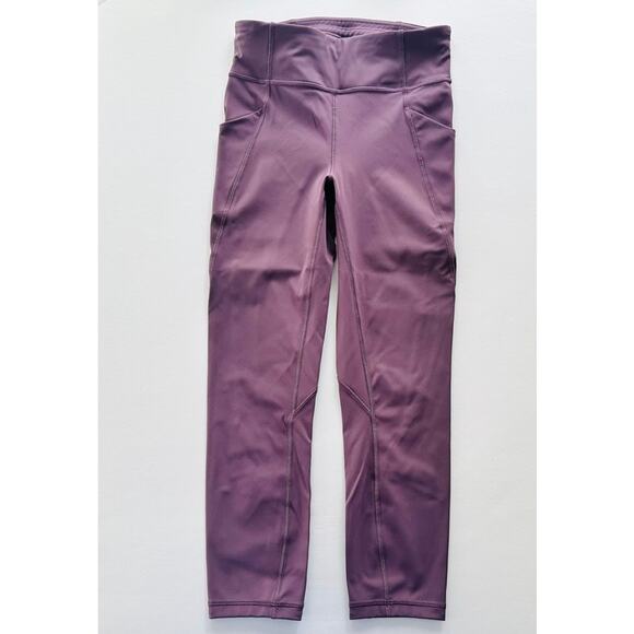 Lululemon Time To Sweat Crop Size 6 23" Smoked Mulberry Purple High Rise - Picture 2 of 11